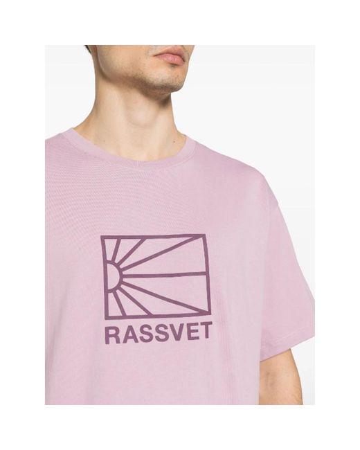 Rassvet (PACCBET) T-shirt mit großem logo in hellrosa in Pink für Herren