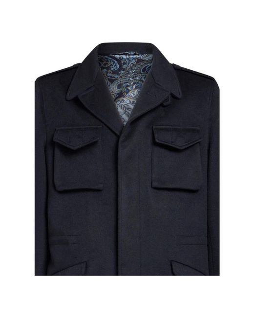 Etro Jassen ,Blauw ,Kasjmier Adjustable Sahariana in het Blue voor heren
