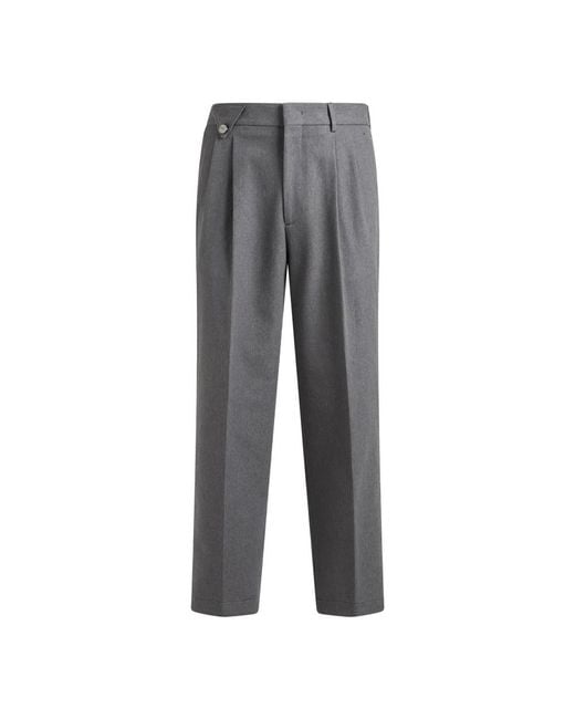 Etro Gray Straight Trousers for men