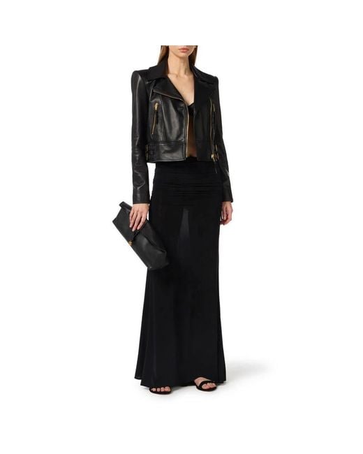 Elisabetta Franchi Black Leather Jackets