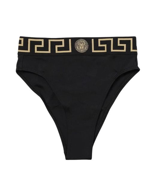 Versace Badmode ,Zwart ,High Waist Bikini Greek Key Band in het Black