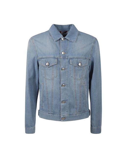 Brunello Cucinelli Blue Denim Jackets for men