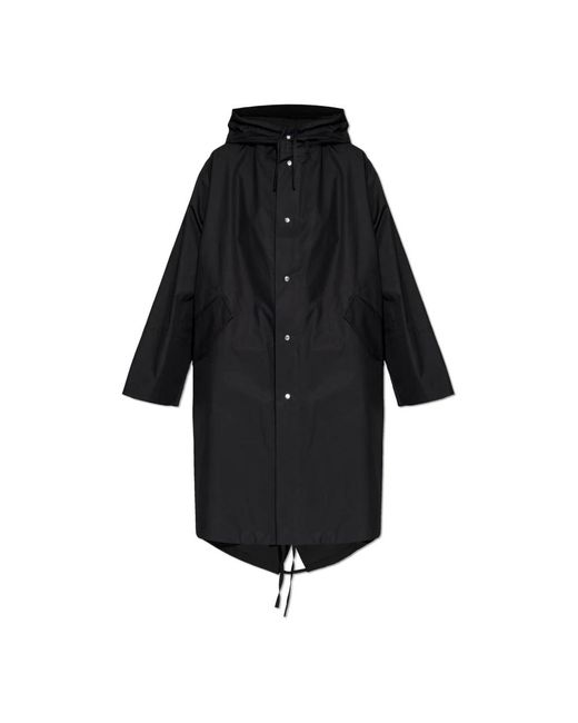 Jil Sander Jassen ,Zwart ,Katoen Katoenen Parka Met Capuchon in het Black