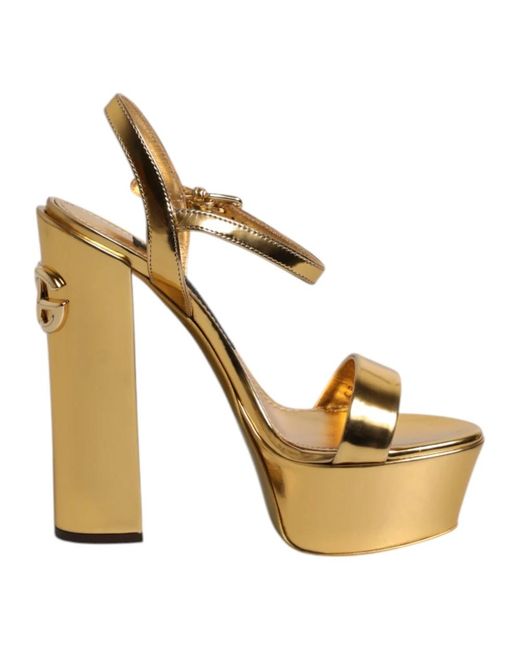 High Heel Sandals di Dolce & Gabbana in Metallic