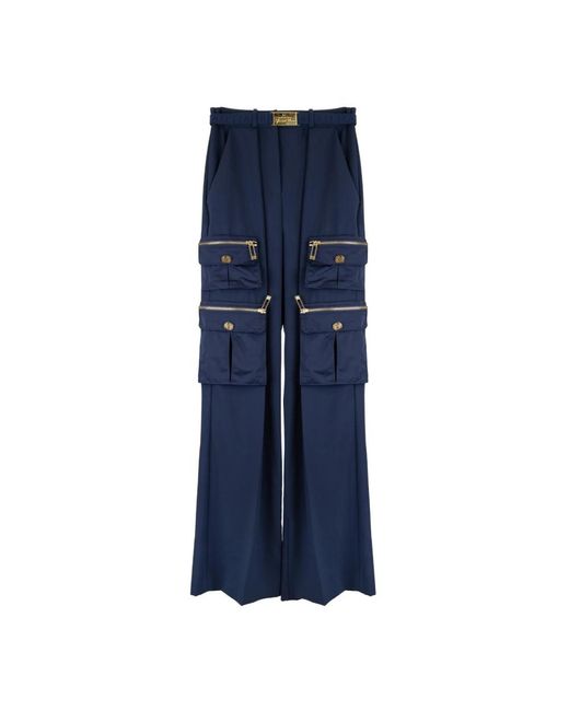 Elisabetta Franchi Blue Wide Trousers