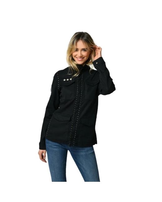Five Jeans Jassen ,Zwart ,Katoen Veste Saharienne in het Black