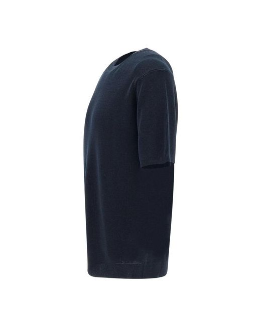 FILIPPO DE LAURENTIIS Blue Round-Neck Knitwear for men