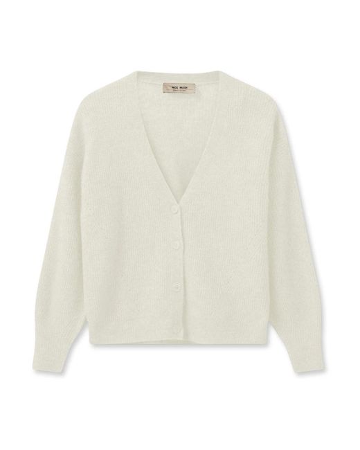 Mos Mosh Truien & Vesten ,Wol V-Hals Gebreide Vest Ecru in het White