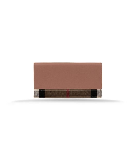 Burberry Accessoires ,Veelkleurig ,Leer Check Continental Wallet in het Brown