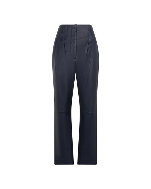 Alberta Ferretti Straight Leg High Waist Broeken in het Blue
