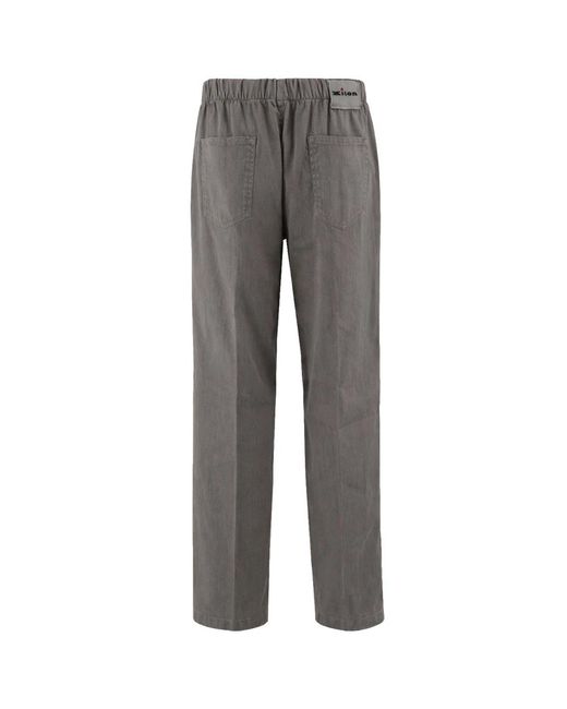 Kiton Gray Straight Trousers for men