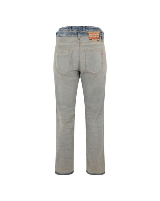 DIESEL Gray Straight Jeans for men