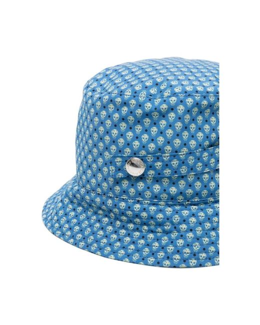 Alexander McQueen Blue Logo Bucket Hat for men