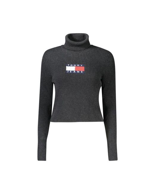 Tommy Hilfiger Black Schwarzer wollpullover | tohi-33451-xs