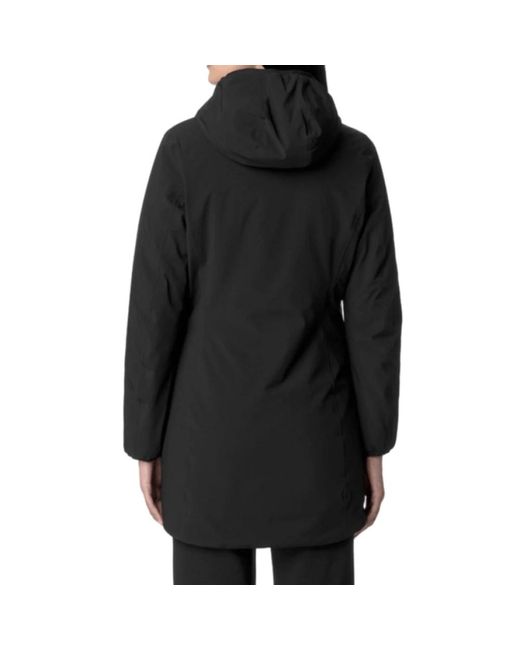 K-Way Jassen ,Zwart ,Leer Denise St Warm Reversible Jacket in het Black