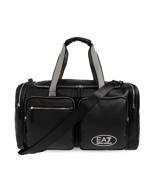 EA7 Black Duffle Bag