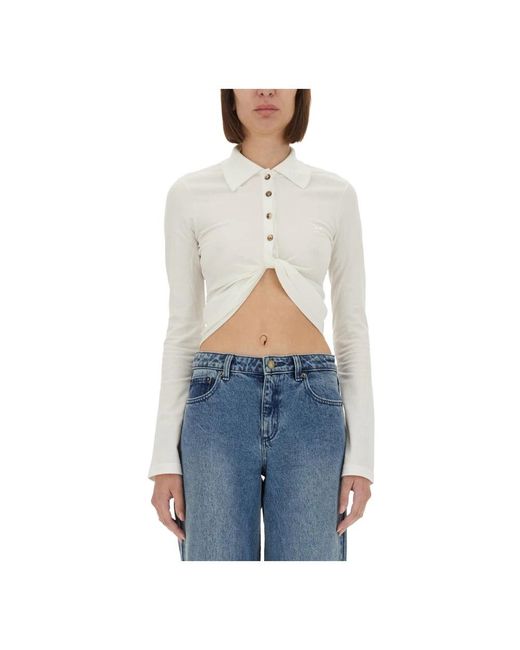 Courreges Blue Polo Shirts