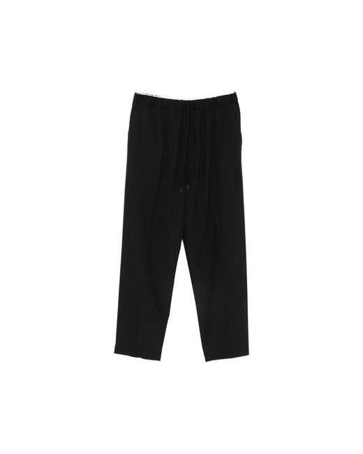 MM6 by Maison Margiela Black Cropped Trousers for men