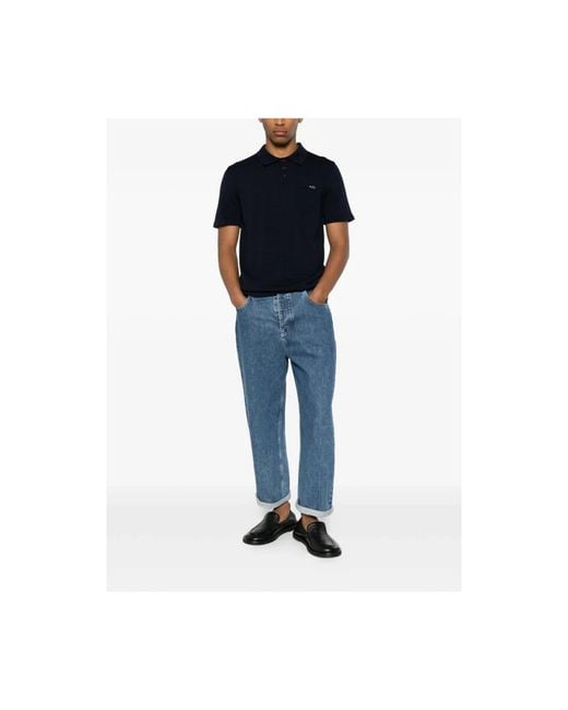A.P.C. Blue Polo Shirts for men