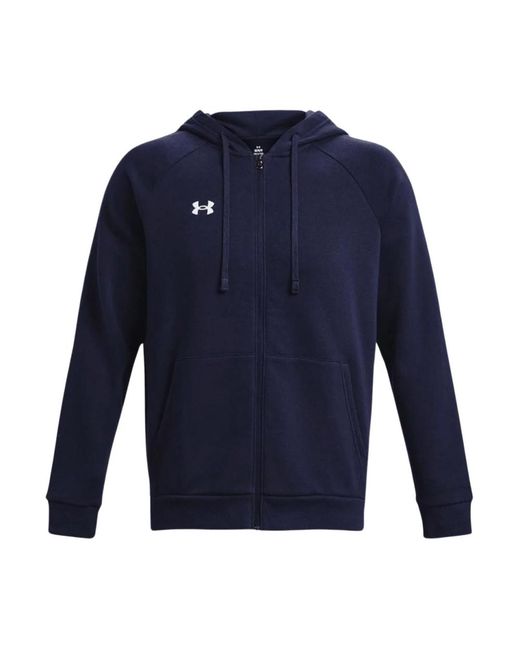 Under Armour Hoodies & Sweatvesten ,Blauw ,Katoen Midnight Fleece Zip Hoodie in het Blue voor heren
