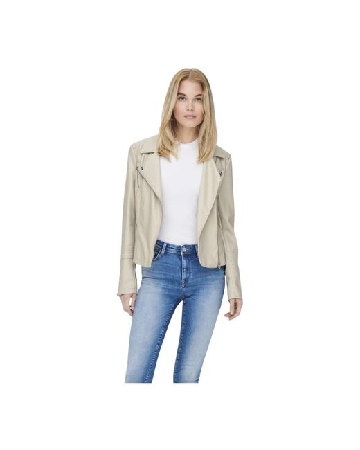 ONLY Leren Bikerjack Vrouwen in het Blue