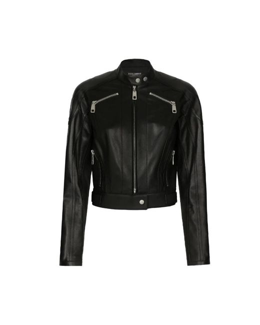 Dolce & Gabbana Black Leather Jackets