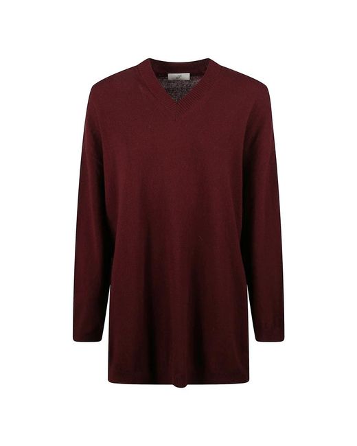 BITE STUDIOS Truien & Vesten ,Rood ,Wol North V-Neck Sweater in het Purple