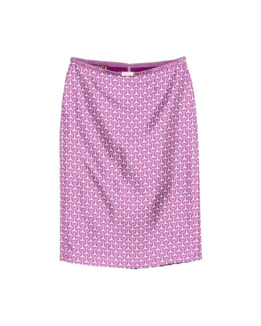 Gucci Rokken ,Roze ,Horsebit Cascade Rok in het Purple