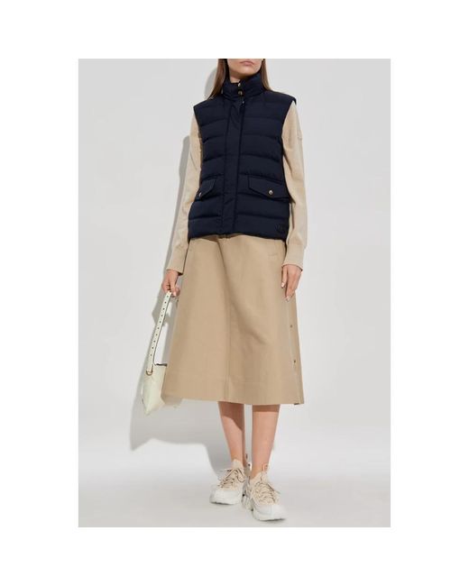 Moncler Jassen ,Blauw ,Leer Donsvest Besset in het Blue