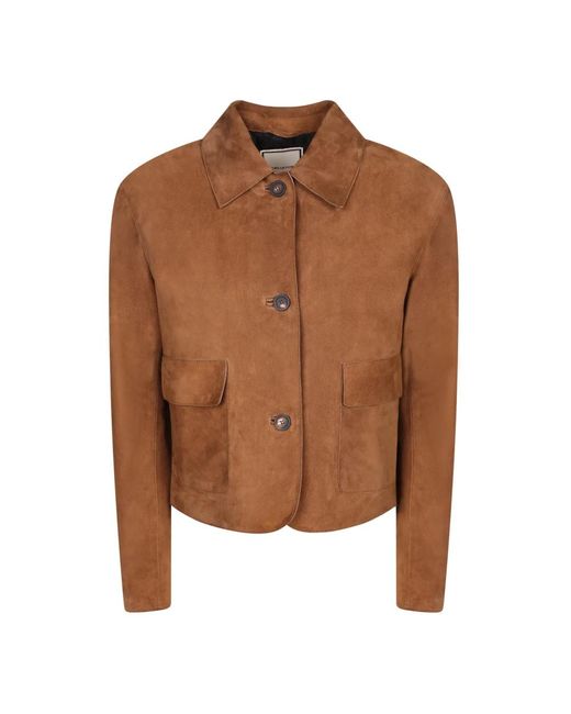 Tagliatore Brown Leather Jackets