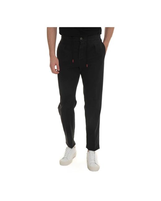 Kiton Slim-Fit Trousers in het Black voor heren