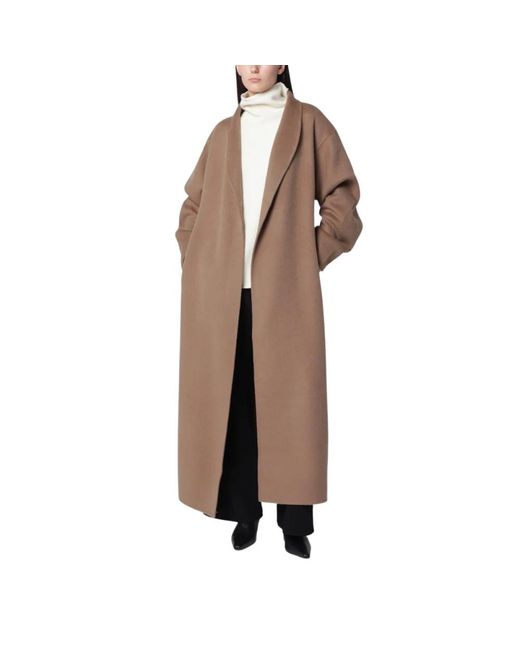 Almala Brown Belted Coats