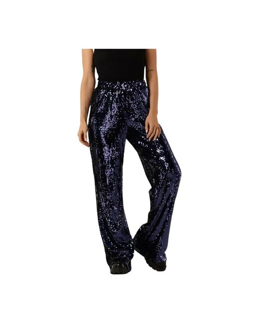 Colourful Rebel Blue Pailletten Schlaghose Blau