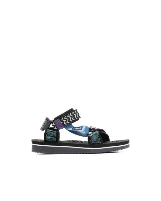 Suicoke Blue Flat Sandals