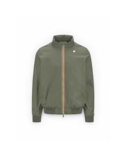 K-Way Jassen ,Groen ,Nylon Stretch Nylon Jersey Jas in het Green voor heren
