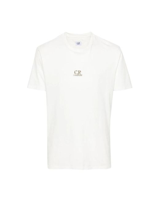 C P Company Baumwoll logo bedrucktes t-shirt in White für Herren
