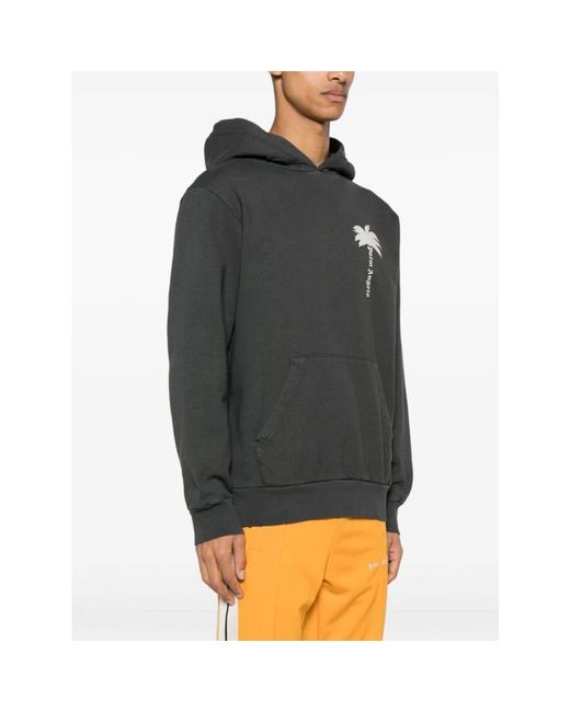 Palm Angels Gray Hoodies for men