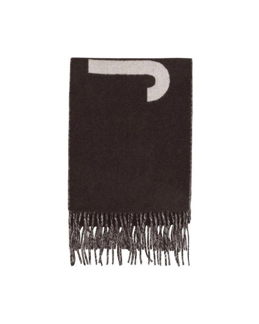 Sciarpa con frange e logo di Jacquemus in Black