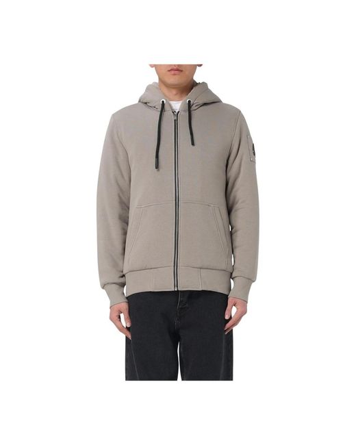 Moose Knuckles Hoodies & Sweatvesten ,Katoen Zip-Up Hoodie Sweater in het Gray voor heren