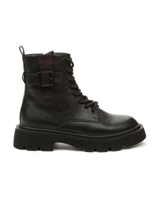 Betsy Black Lace-Up Boots