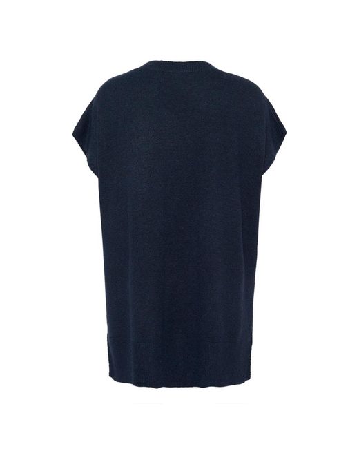 Kaffe Truien & Vesten ,Blauw ,Midnight Marine Gebreide Poncho Met Mouwen in het Blue