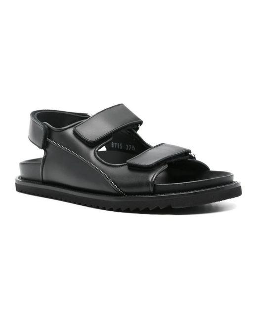 Doucal's Black Flat Sandals