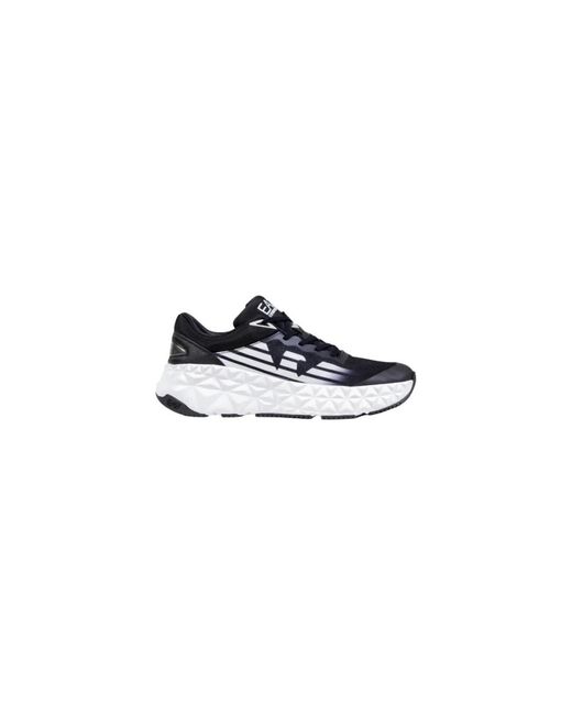 EA7 Blue Black And White Polyester Athletic Sneakers for men