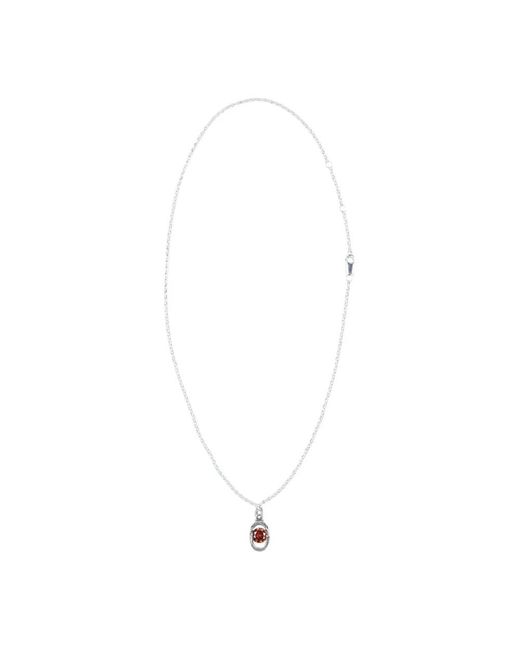 Twojeys White Icon Link Ruby Necklace