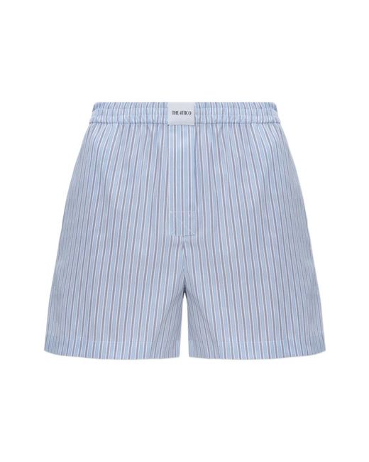 The Attico Gestreepte Katoenen Short in het Blue