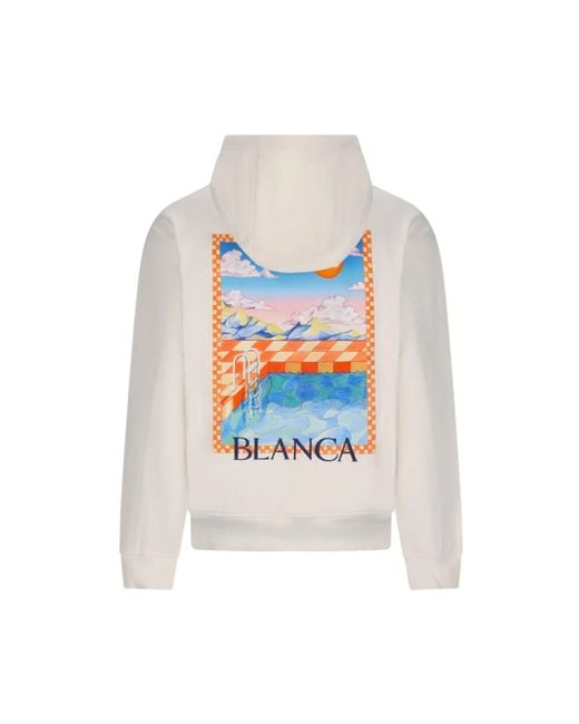 Casablanca Surreal Pool Hooded Sweatshirt in het White voor heren