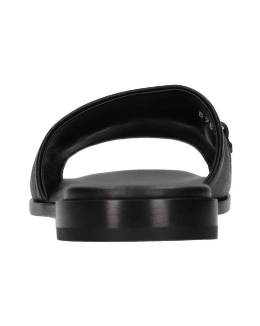 Doucal's Black Flat Sandal