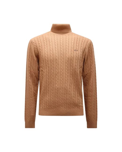 Sun 68 Brown Round-Neck Knitwear for men