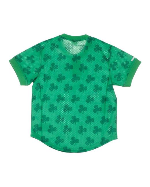 Mitchell & Ness JerseyBA Wordmark Mesh V-Ausschnitt Boscel in Green für Herren