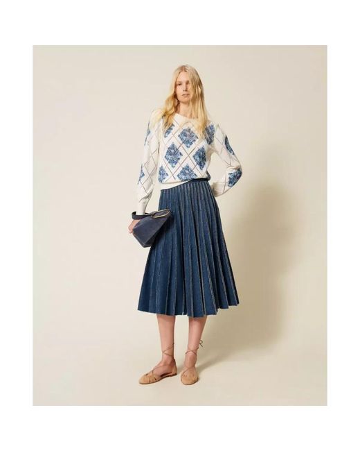 Twinset Blue Denim Skirts